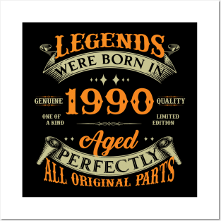 Legends Were Born In 1990 34th Birthday Posters and Art